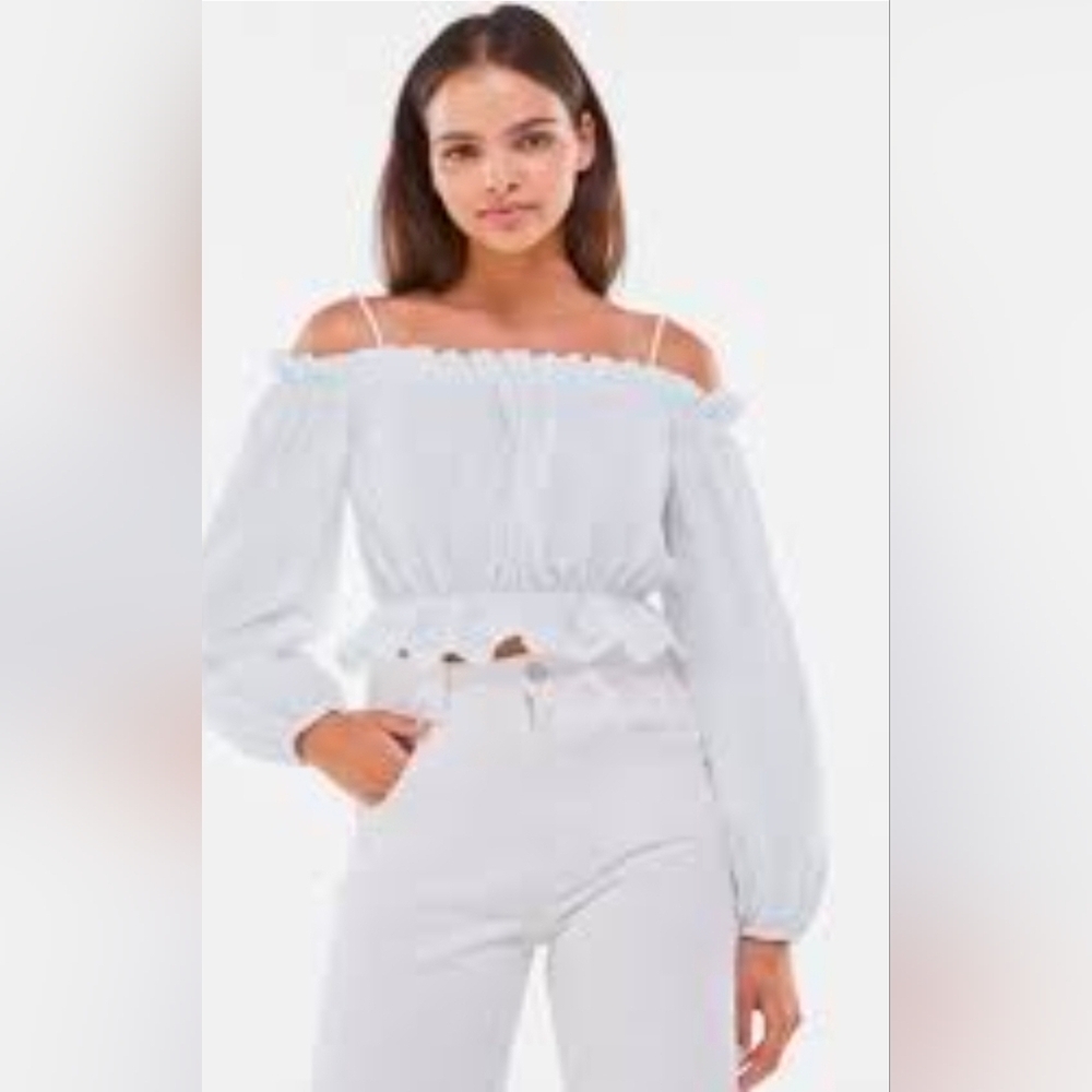 Bershka White Off-Shoulder Blouse